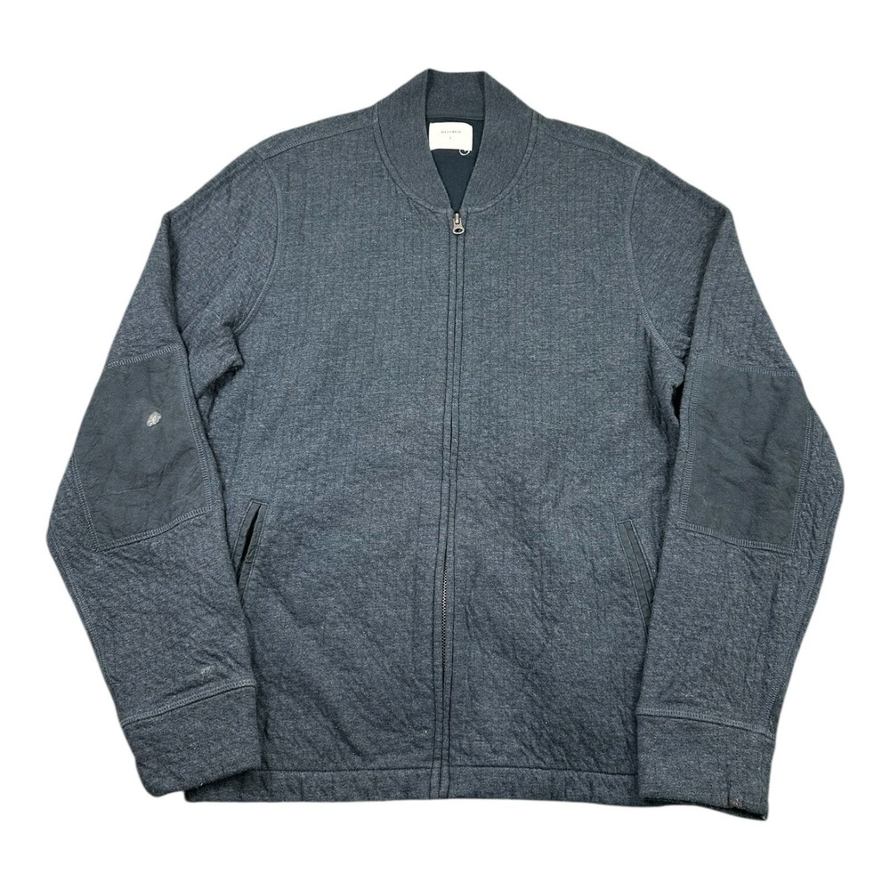 Billy Reid Men Blue Cotton Polyester Full Zip Bomber Jacket Size Large